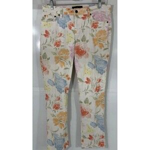 Lauren Ralph Lauren Jeans -Women's Cream Floral Print Size 10